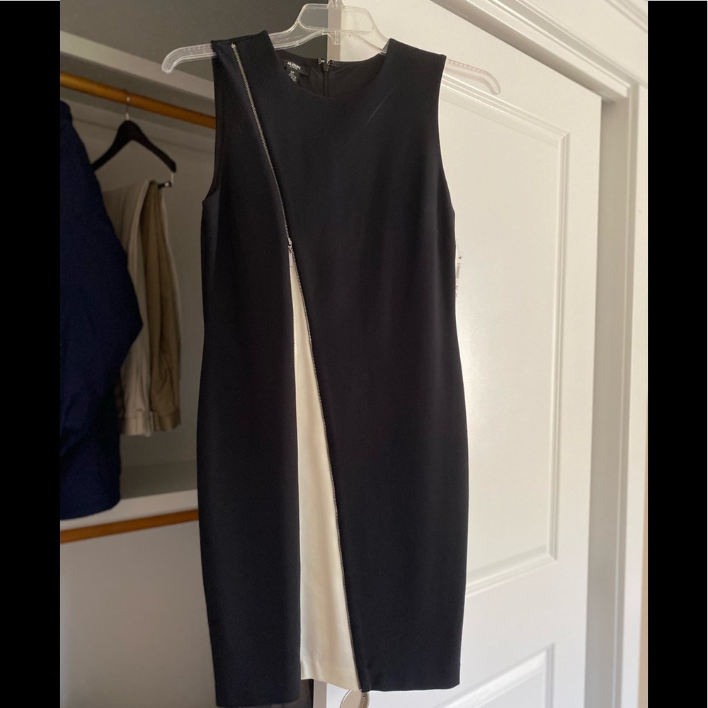 Elegant Black and White Sleeveless Dress NWT